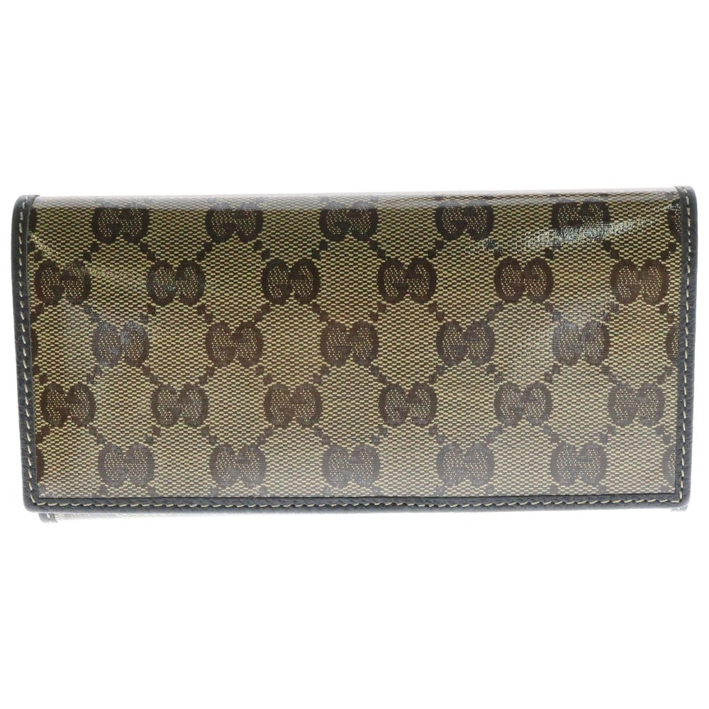 GUCCI(グッチ) GGクリスタル 二つ折り長財布 ロングウォレット キャンバス ブラウン 305282