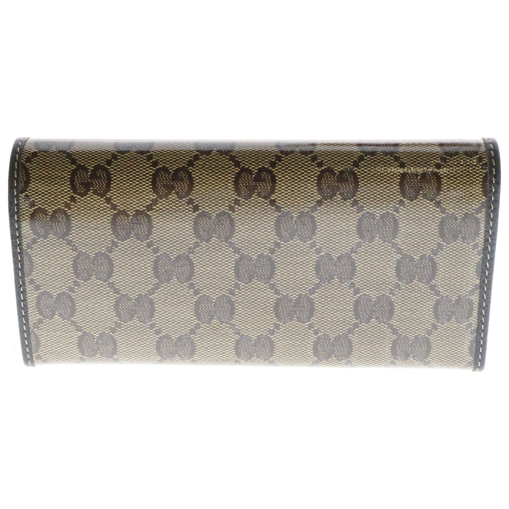 GUCCI(グッチ) GGクリスタル 二つ折り長財布 ロングウォレット キャンバス ブラウン 305282