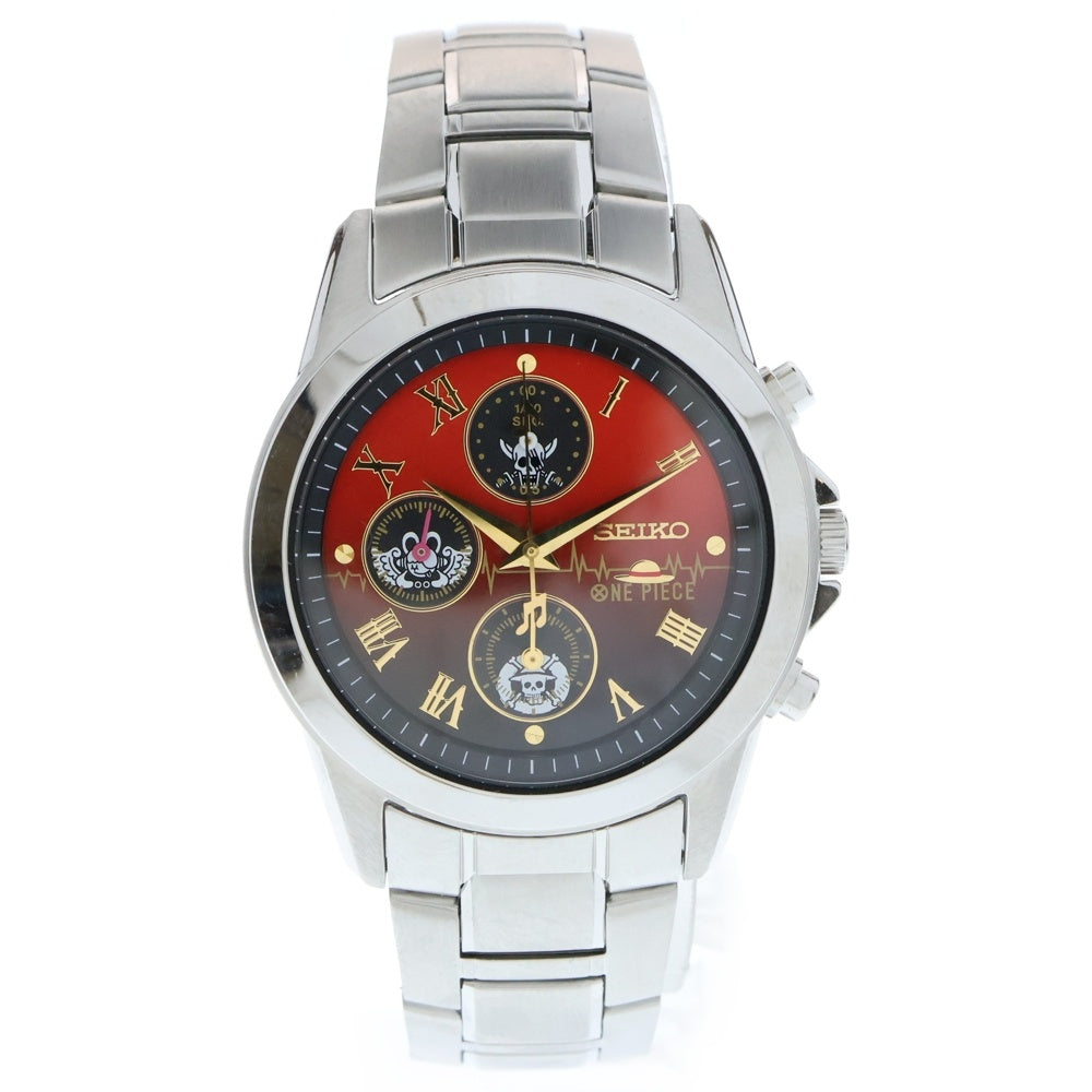SEIKO(セイコー) ONE PIECE FILM RED ワンピース コラボ 限定2000本 クロノグラフ 腕時計 レッド文字盤 SS/QZ ステンレススチール クォーツ 7T92-HCR0