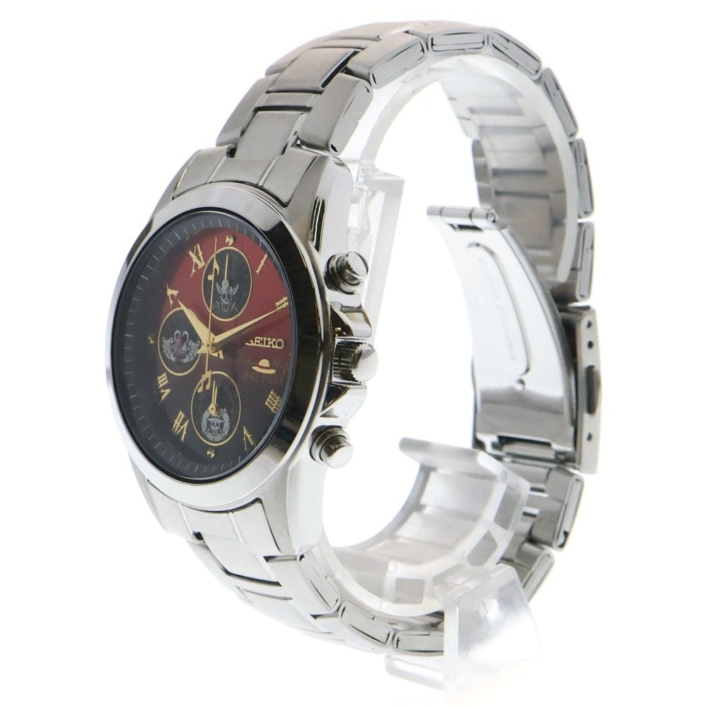 SEIKO(セイコー) ONE PIECE FILM RED ワンピース コラボ 限定2000本 クロノグラフ 腕時計 レッド文字盤 SS/QZ ステンレススチール クォーツ 7T92-HCR0