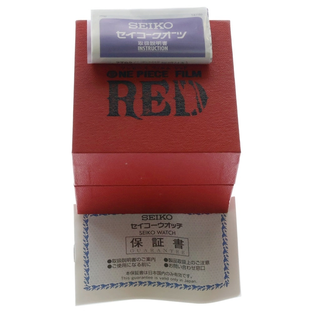 SEIKO(セイコー) ONE PIECE FILM RED ワンピース コラボ 限定2000本 クロノグラフ 腕時計 レッド文字盤 SS/QZ ステンレススチール クォーツ 7T92-HCR0