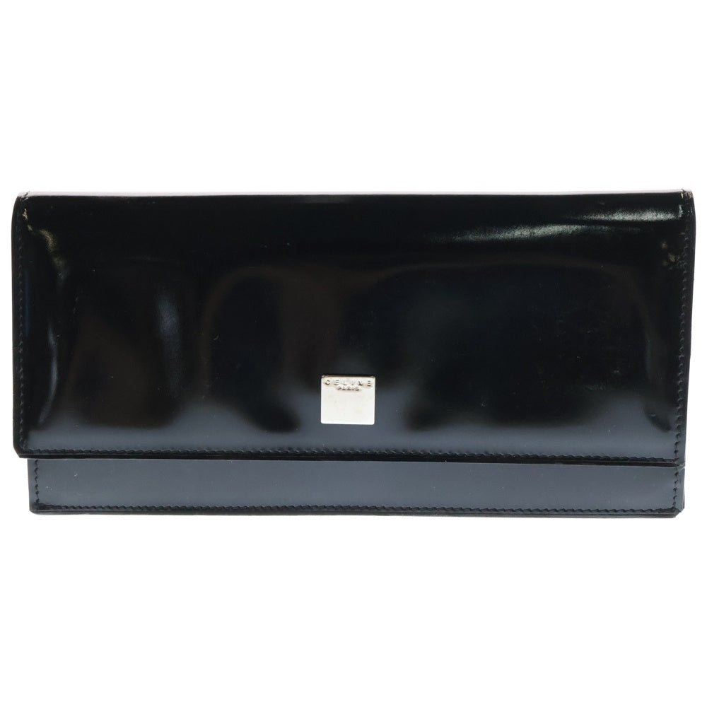 CELINE(セリーヌ) 長財布 ブラック エナメル ウォレット ヴィンテージ