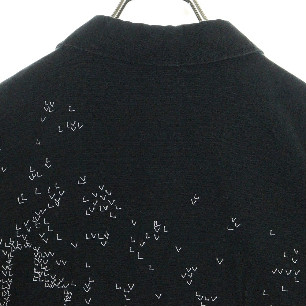 LOUIS VUITTON(ルイヴィトン) 22AW LVスプレッド テクニカル バックロゴ刺繍 オーバー コットン シャツジャケット ブルゾン ブラック RM222M N22 HNB26W
