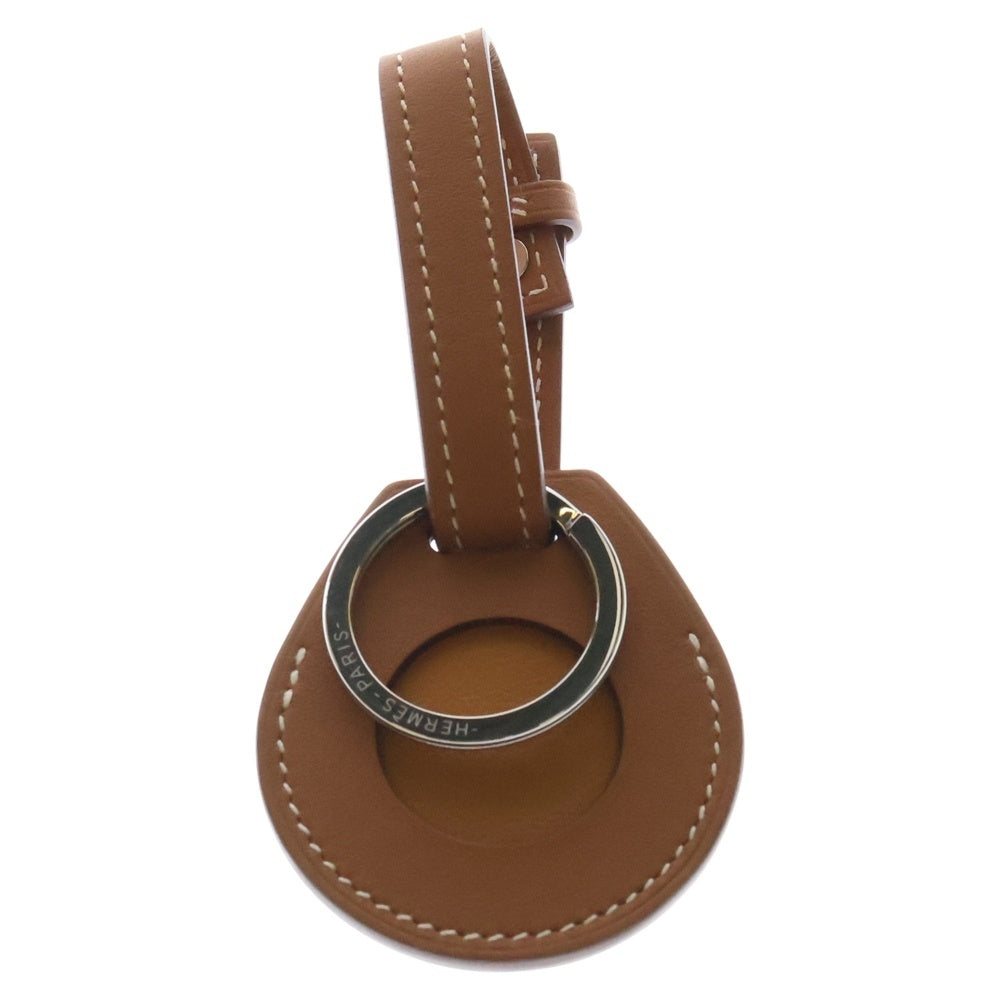 HERMES(エルメス) Apple AirTag エアタグ アップル ヴォースイフト バッグチャーム キーリング ゴールド ブラウン シルバー レザー 金具 Z刻印