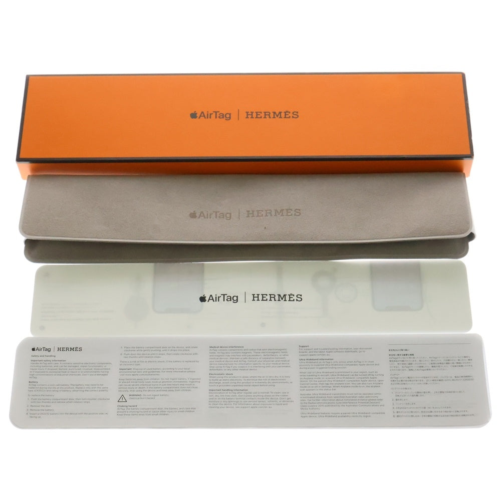HERMES(エルメス) Apple AirTag エアタグ アップル ヴォースイフト バッグチャーム キーリング ゴールド ブラウン シルバー レザー 金具 Z刻印