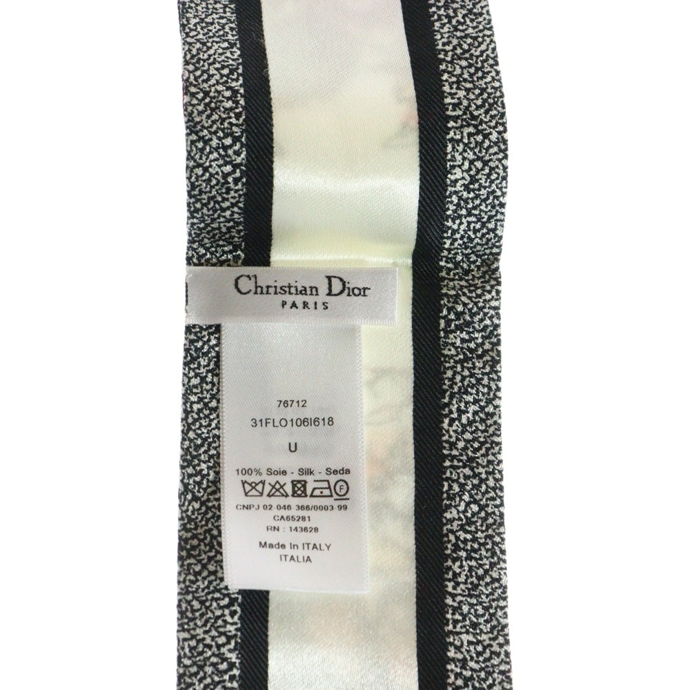 Christian Dior(クリスチャンディオール) ミッツァ ツイリー スカーフ 花柄 ホワイト マルチカラー シルク
