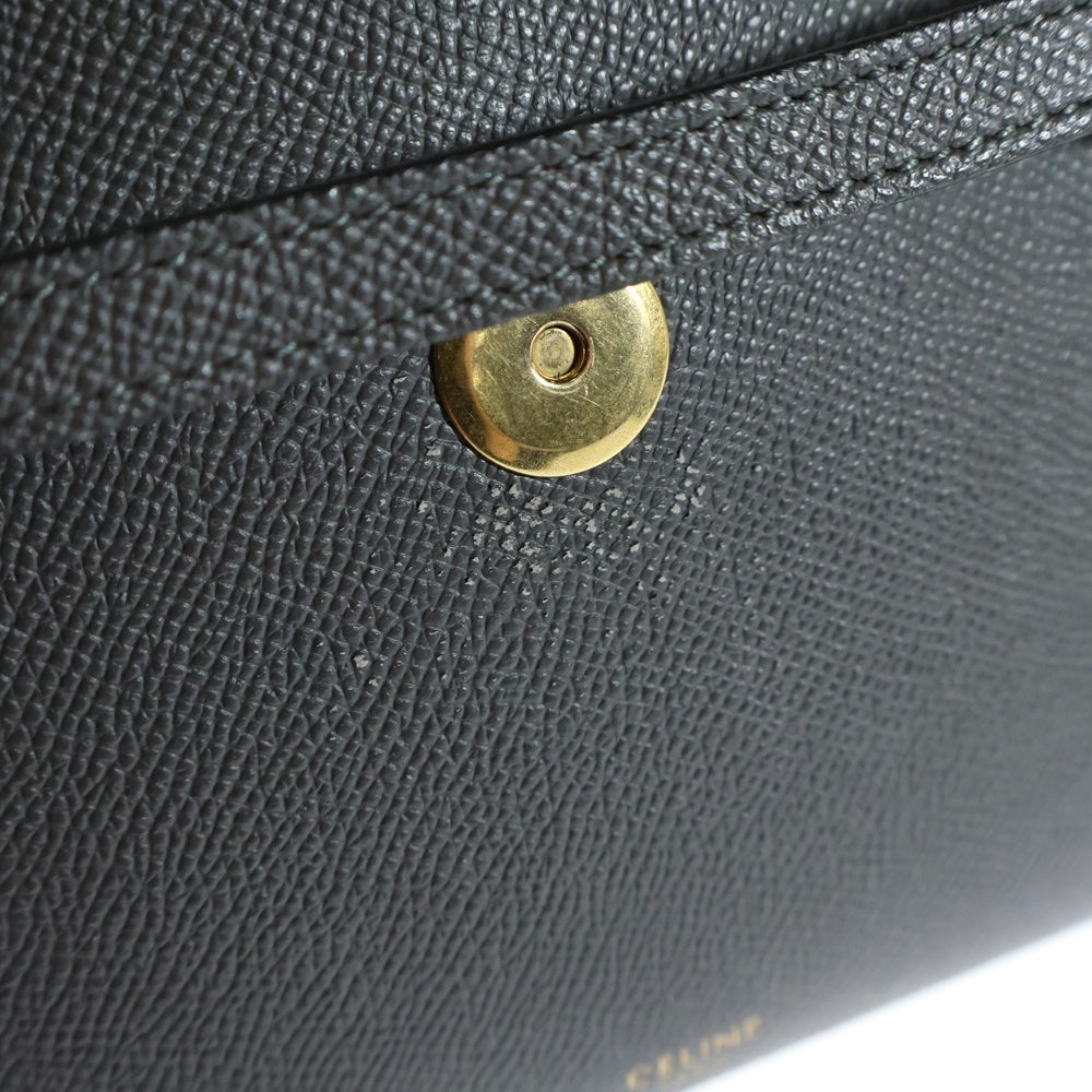 CELINE(セリーヌ) ベルトバッグ ナノ グレー レザー ゴールド金具 2WAY ハンドバッグ ショルダーバッグ