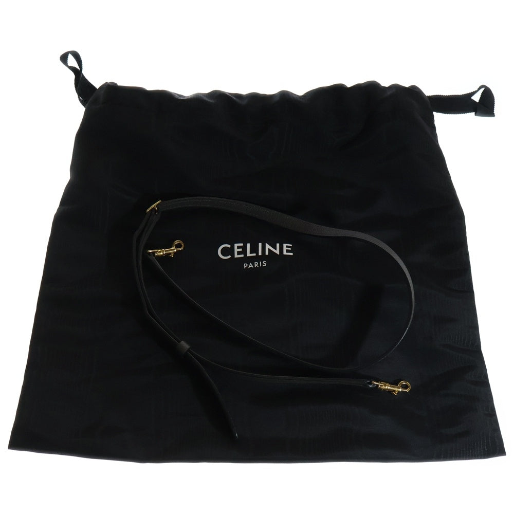CELINE(セリーヌ) ベルトバッグ ナノ グレー レザー ゴールド金具 2WAY ハンドバッグ ショルダーバッグ