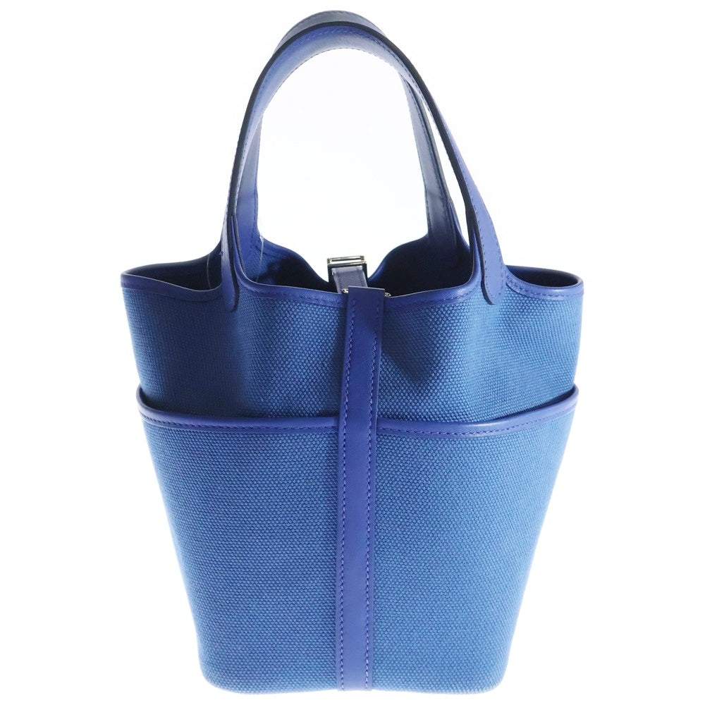 HERMES(エルメス) ピコタンロック PM カーゴ ブルーロワイヤル トワルゴエラン×ヴォースイフト U刻印 シルバー金具 ハンドバッグ