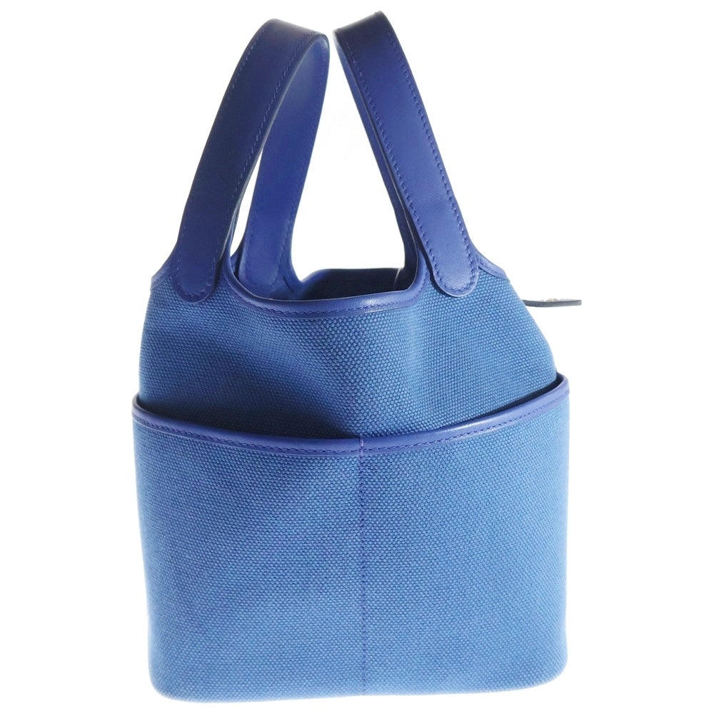 HERMES(エルメス) ピコタンロック PM カーゴ ブルーロワイヤル トワルゴエラン×ヴォースイフト U刻印 シルバー金具 ハンドバッグ