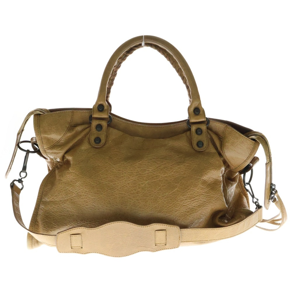 BALENCIAGA(バレンシアガ) ザシティ ラムレザー 2WAYバッグ ハンドバッグ ショルダーバッグ キャメル ブラウン レザー 115748