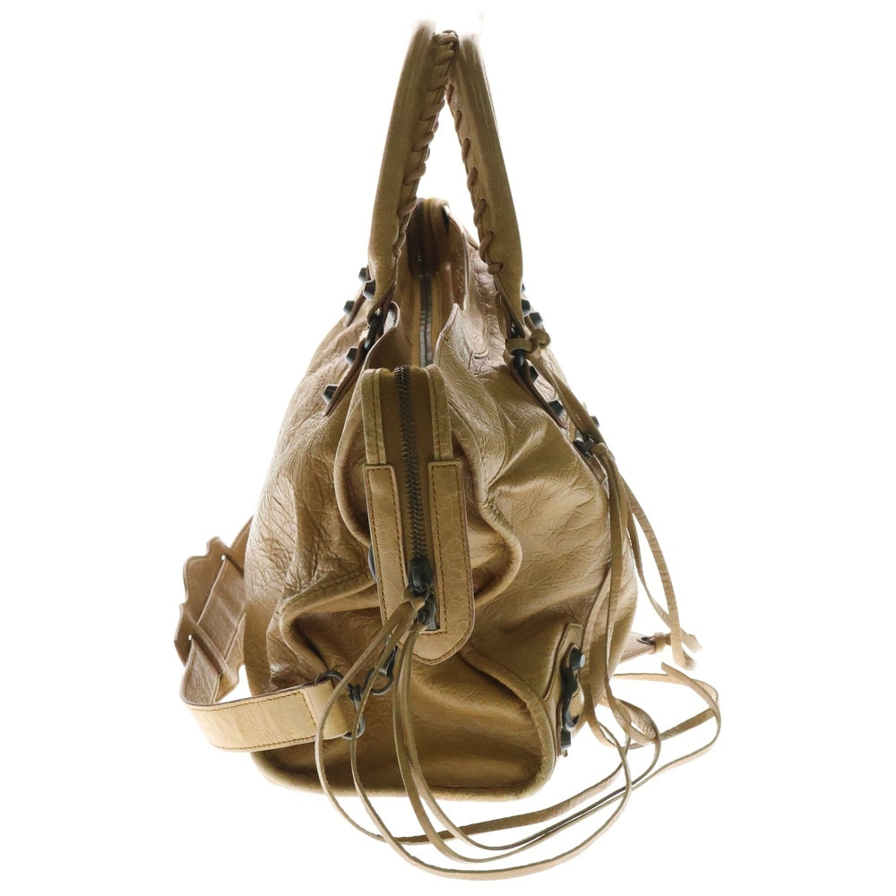 BALENCIAGA(バレンシアガ) ザシティ ラムレザー 2WAYバッグ ハンドバッグ ショルダーバッグ キャメル ブラウン レザー 115748