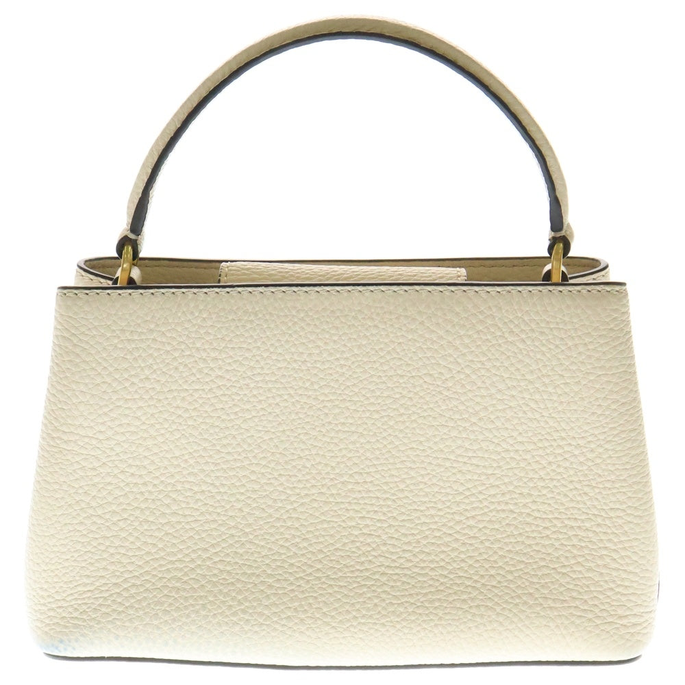TORY BURCH(トリー バーチ) ロゴ トップハンドル 2WAYバッグ ハンドバッグ ショルダーバッグ アイボリー ホワイト ゴールド金具 レザー