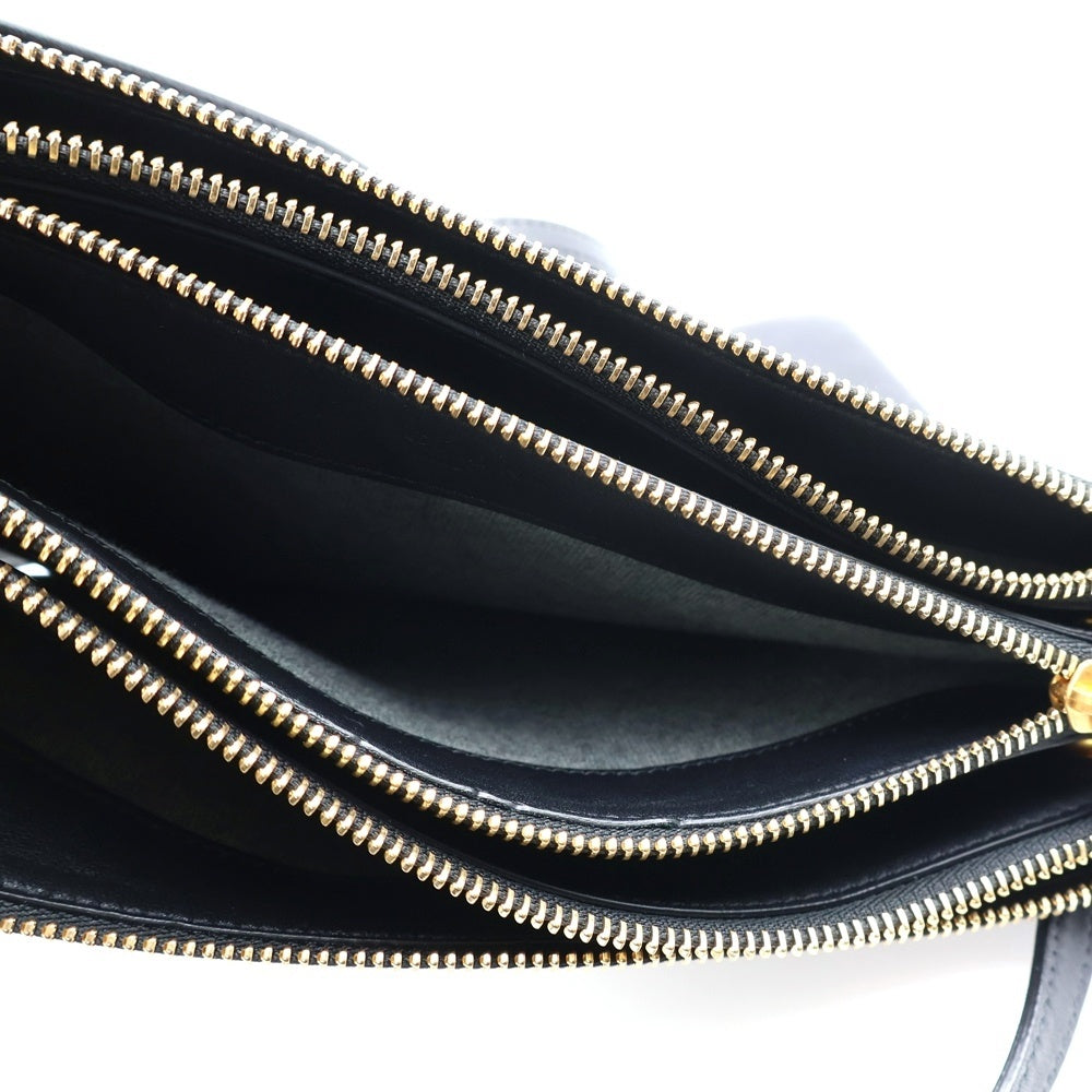 CELINE(セリーヌ) トリオ スモール ショルダーバッグ ミニバッグ ブラック ゴールド金具 レザー 192033
