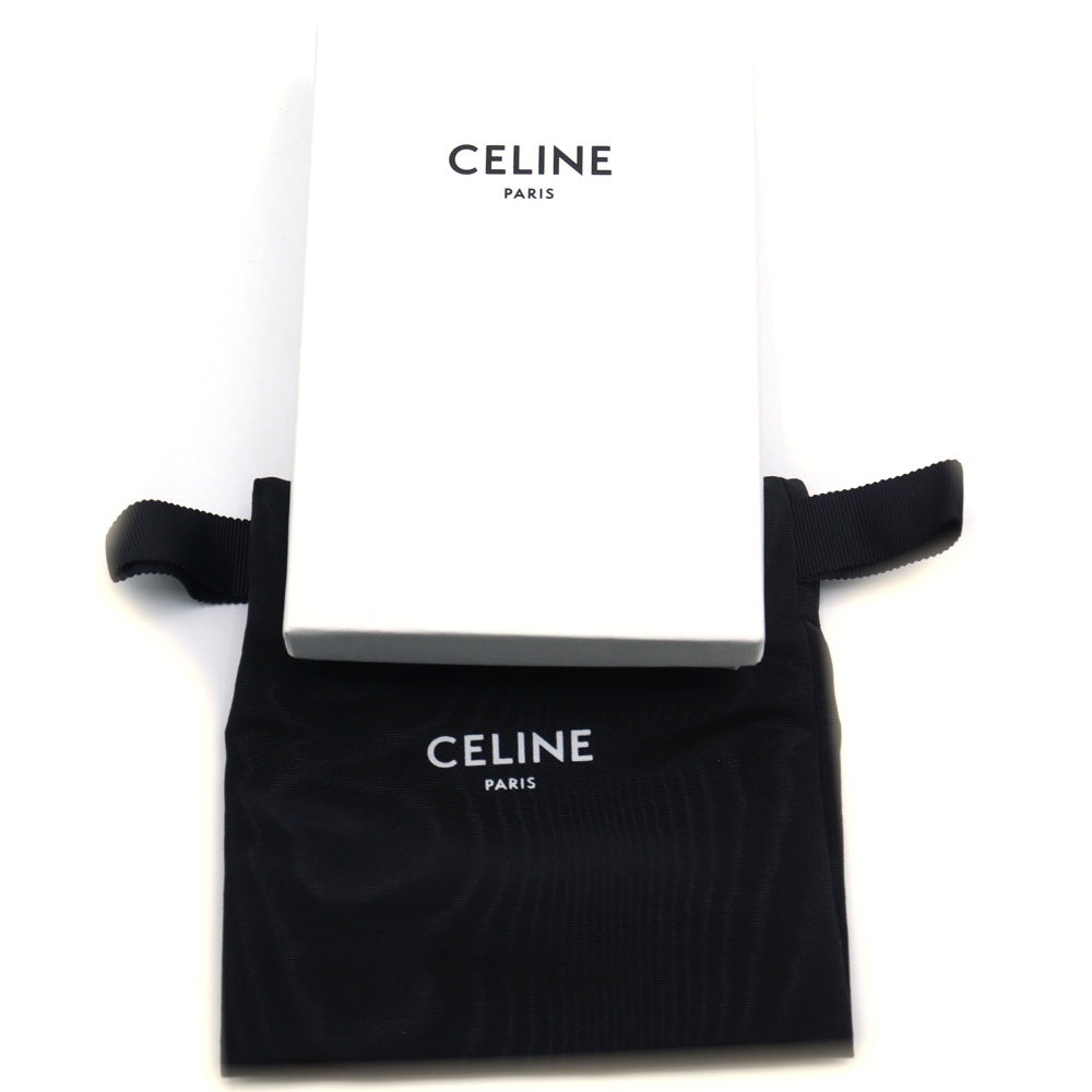 CELINE(セリーヌ) 馬車柄 ロゴプリント シルク トリオンフチャーム シュシュ ヘアゴム ネイビー/ゴールド