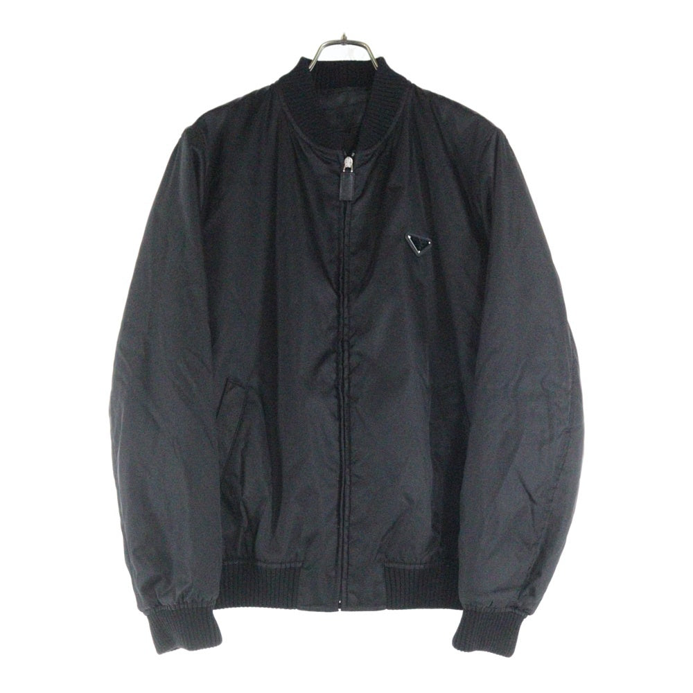 PRADA(プラダ) 24AW Re-Nylon リナイロン トライアングルロゴプレート ジップアップ ボンバージャケット ブルゾン ブラック SGA038
