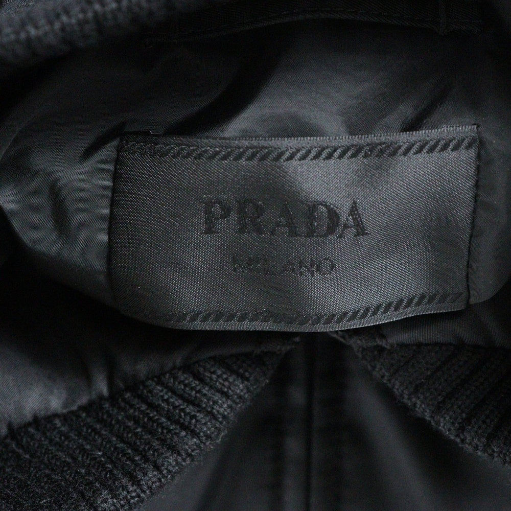 PRADA(プラダ) 24AW Re-Nylon リナイロン トライアングルロゴプレート ジップアップ ボンバージャケット ブルゾン ブラック SGA038