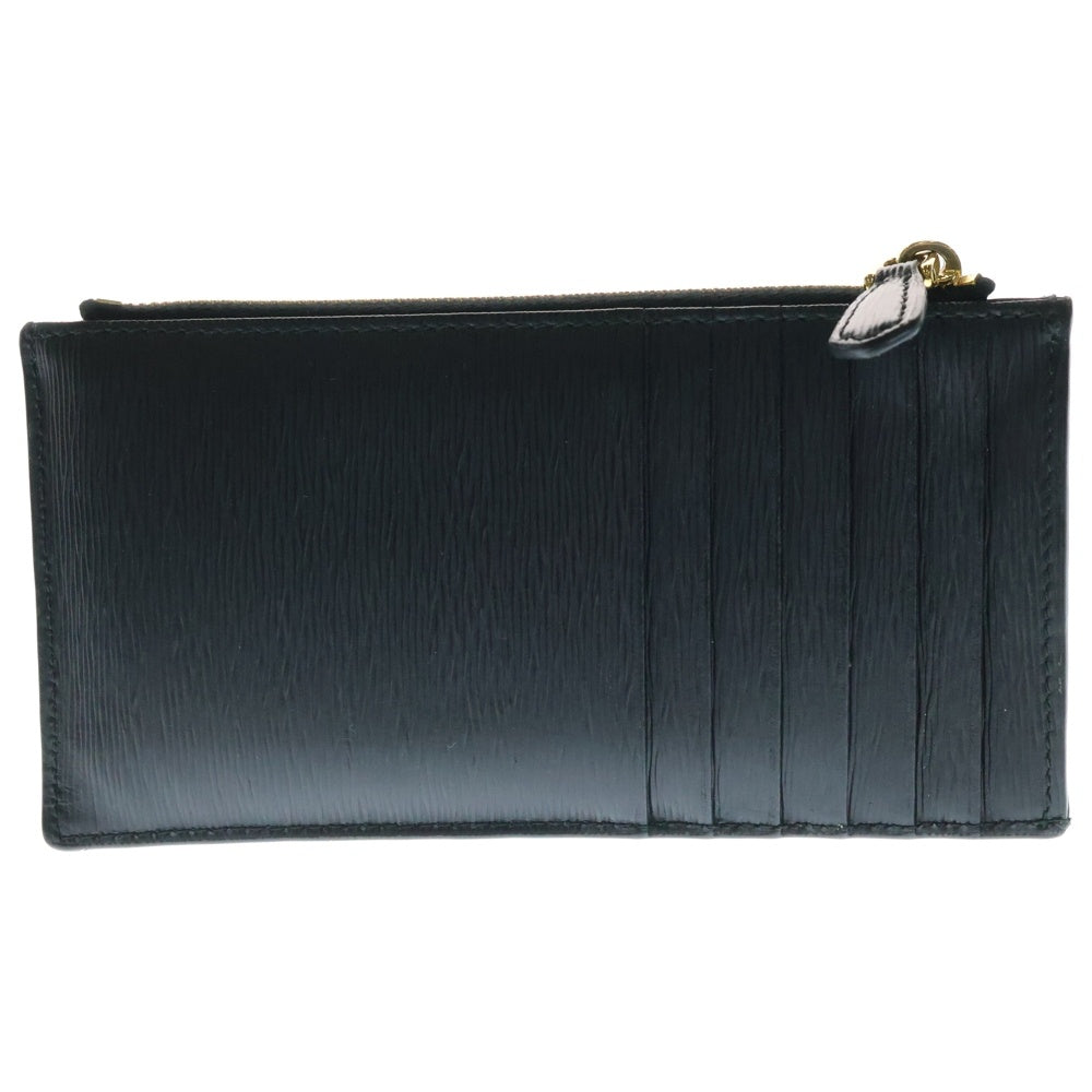 PRADA(プラダ) ヴィッテロ レザー ロゴプレート コイン カード ホルダー フラグメントケース ゴールド金具 ブラック 1MC079 箱