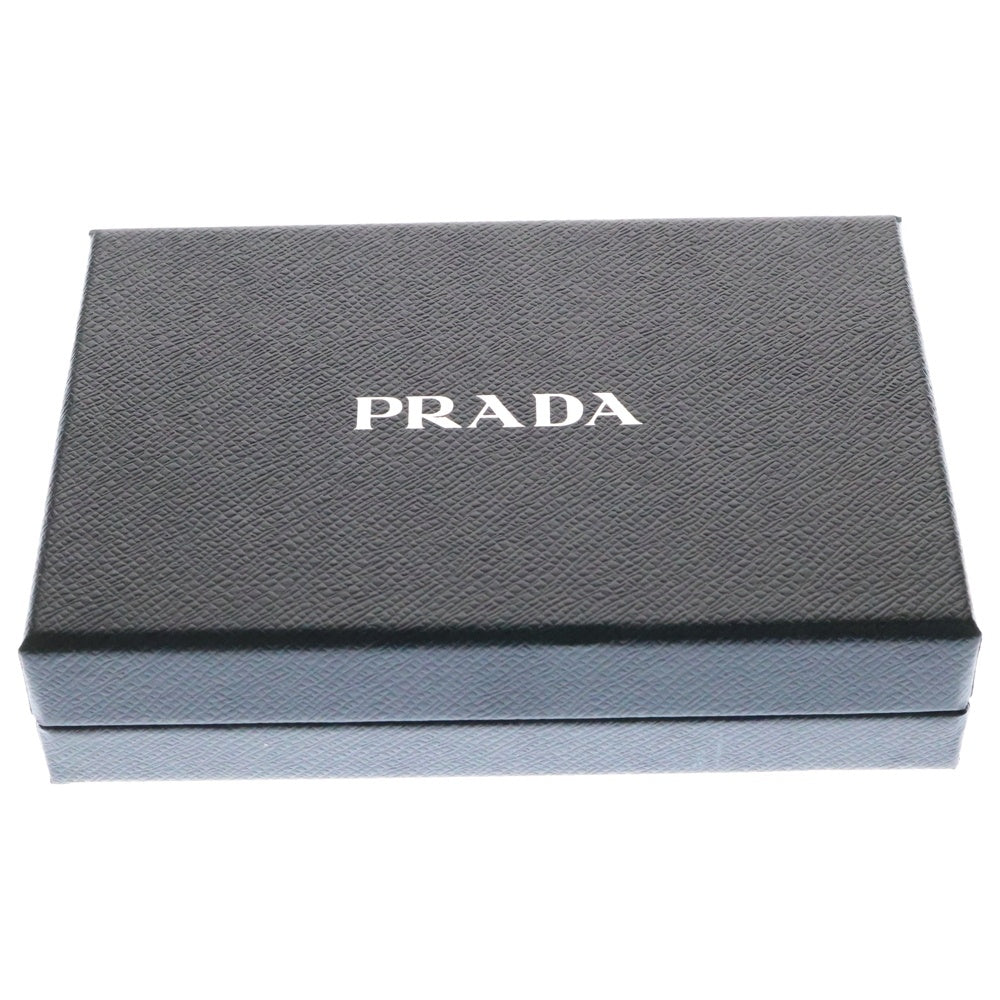 PRADA(プラダ) ヴィッテロ レザー ロゴプレート コイン カード ホルダー フラグメントケース ゴールド金具 ブラック 1MC079 箱