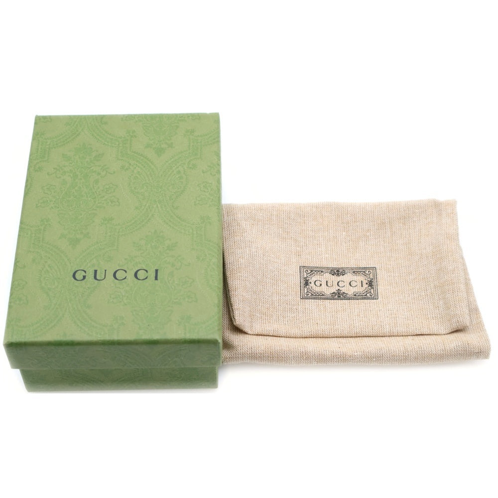 GUCCI(グッチ) コンパクトウオレット コインケース 三つ折り財布 ブラック×オレンジ レザー 736151