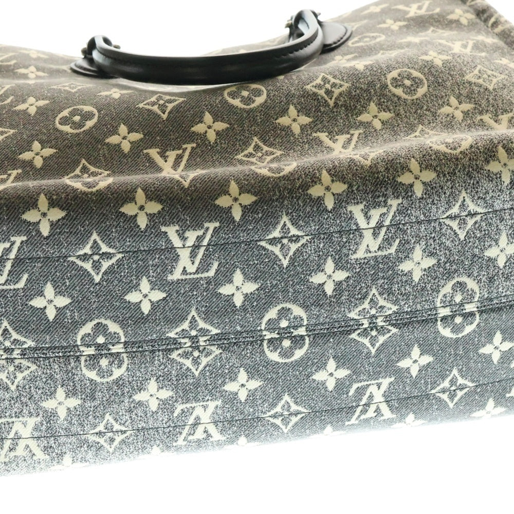 LOUIS VUITTON(ルイヴィトン) モノグラムジャガードデニム オンザゴーMM トートバッグ ハンドバッグ ブラック×グレー デニム×レザー シルバー金具 M46448