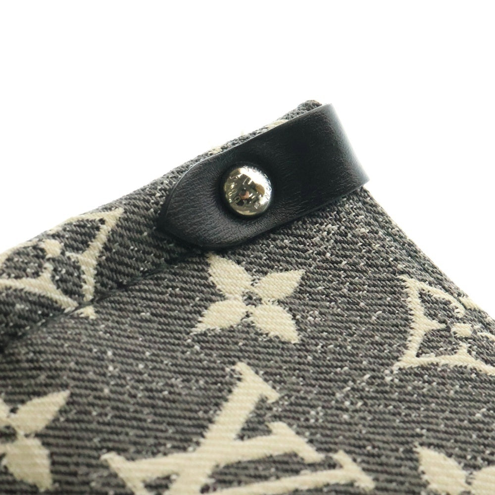 LOUIS VUITTON(ルイヴィトン) モノグラムジャガードデニム オンザゴーMM トートバッグ ハンドバッグ ブラック×グレー デニム×レザー シルバー金具 M46448