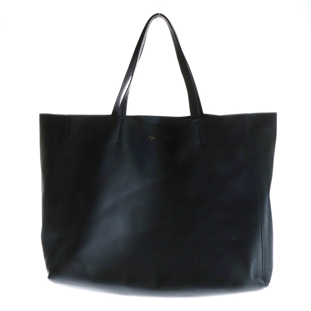 CELINE(セリーヌ) ホリゾンタルカバ ラージ レザー ハンド トートバッグ ゴールド金具 ブラック