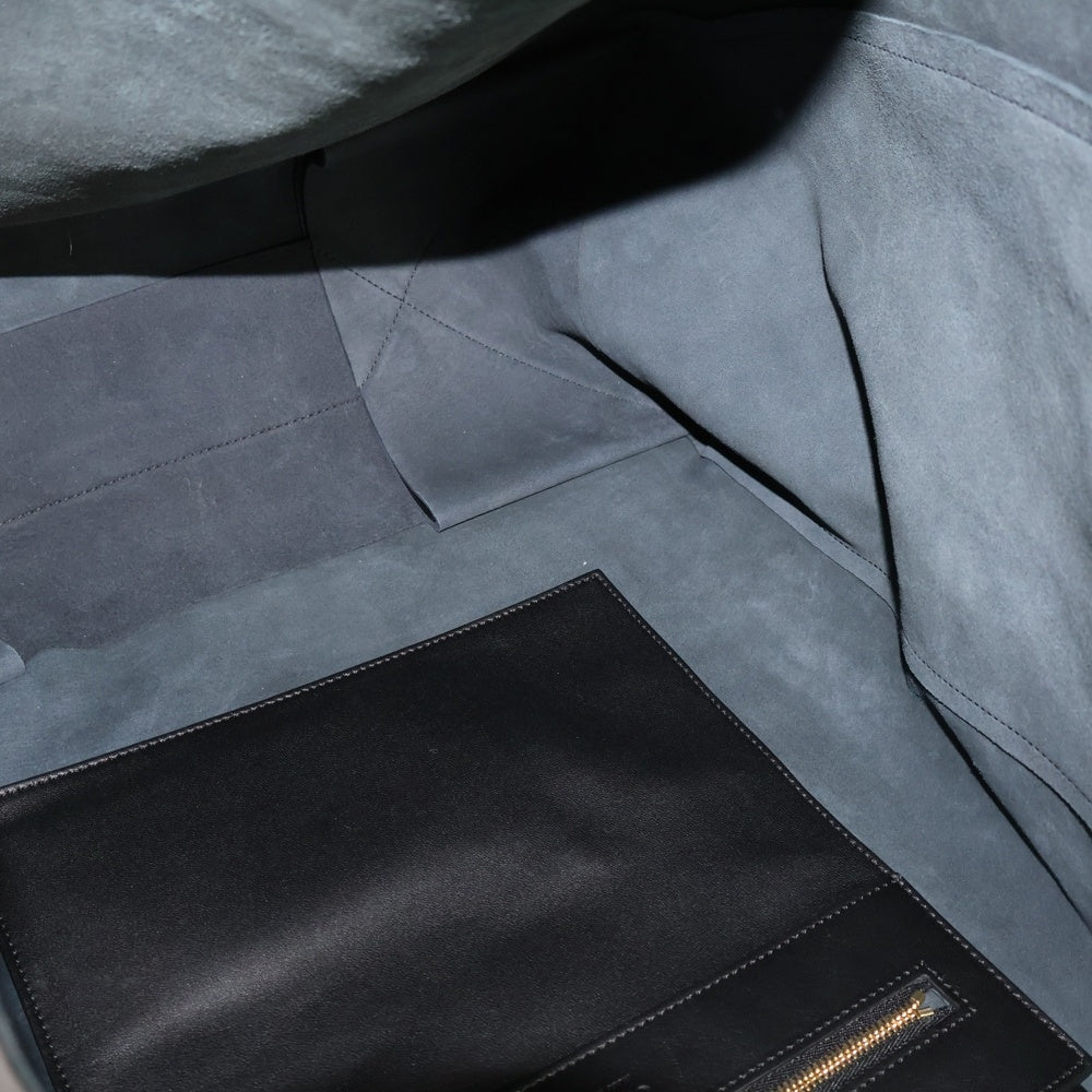 CELINE(セリーヌ) ホリゾンタルカバ ラージ レザー ハンド トートバッグ ゴールド金具 ブラック