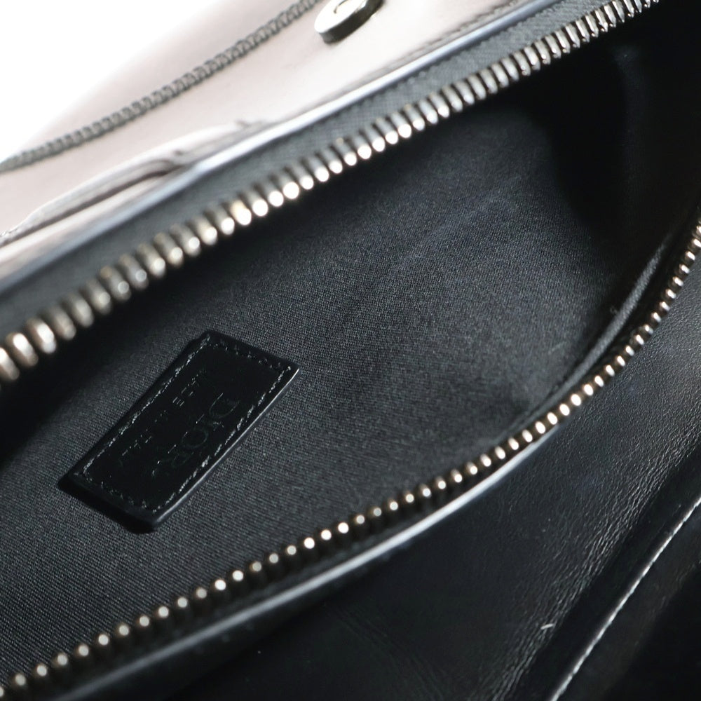DIOR(ディオール) Saddle Bag サドルバッグ コブラバックルロゴ刺繍レザーボディバッグ ウエストバッグ ブラック
