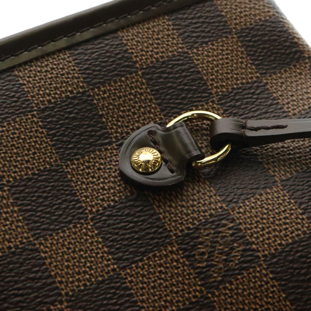 LOUIS VUITTON(ルイヴィトン) ダミエ ネヴァーフルMM/NM ポーチ付レザートートバッグ ブラウン レディース N41358