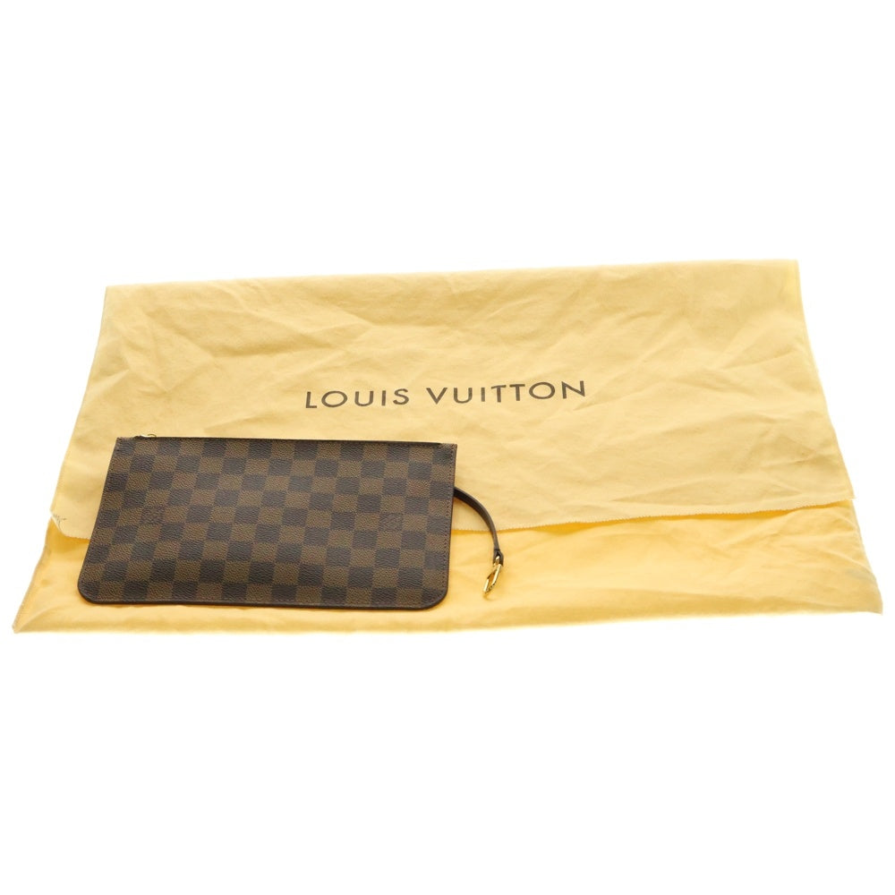 LOUIS VUITTON(ルイヴィトン) ダミエ ネヴァーフルMM/NM ポーチ付レザートートバッグ ブラウン レディース N41358