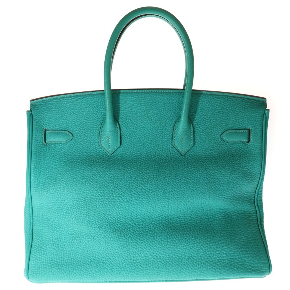 HERMES(エルメス) バーキン35 ブルーパオン トゴ ハンドバッグ シルバー金具 □L刻印