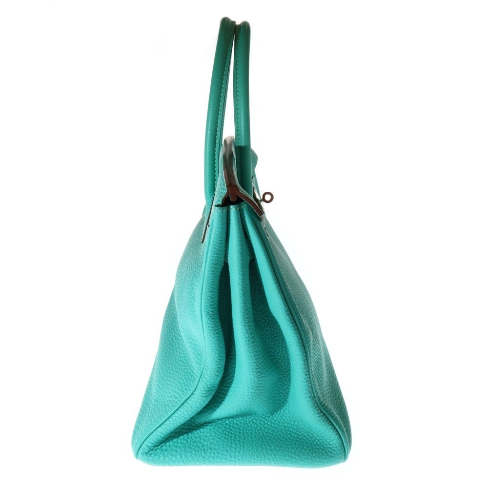 HERMES(エルメス) バーキン35 ブルーパオン トゴ ハンドバッグ シルバー金具 □L刻印