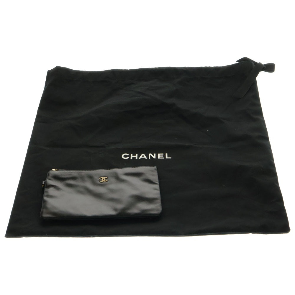 CHANEL(シャネル) シャネル22 ココマーク ロゴプレート ラージ シャイニーカーフスキン レザー ショルダー トートバッグ ゴールド金具 ブラック AS3260