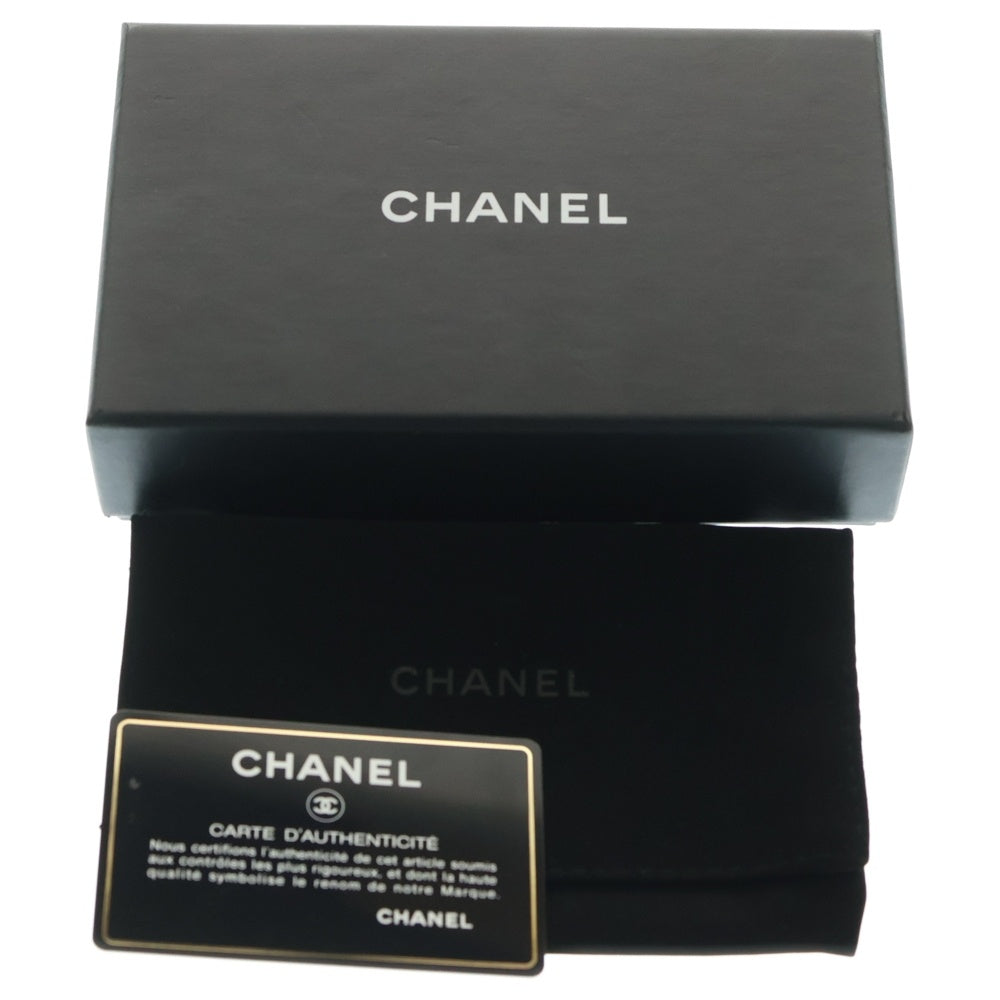 CHANEL(シャネル) ボーイシャネル ラウンドファスナー カード・コインケース 財布 ウォレット ネイビー ブルー キャビアスキン ゴールド金具