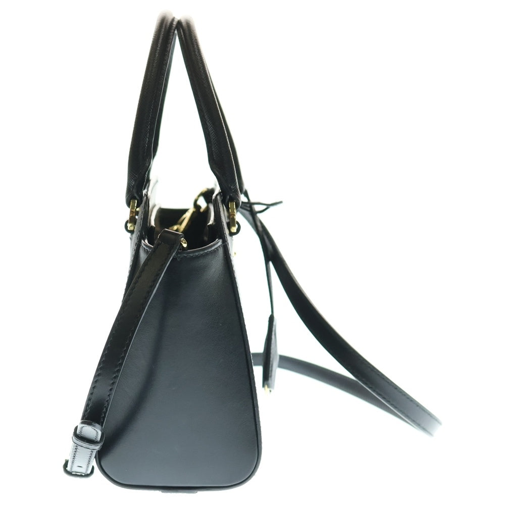 PRADA(プラダ) トライアングルロゴ サフィアーノ 2WAY ミニバッグ レザーハンドバッグ ショルダーバッグ ブラック レディース 1BA380