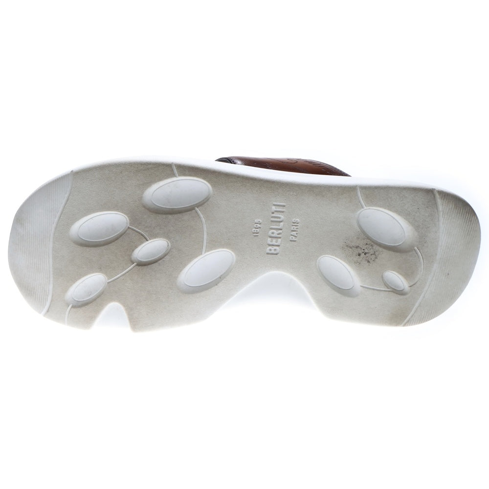 Berluti(ベルルッティ) シャドウ レザーサンダル カリグラフィー ブラウン レザー 靴