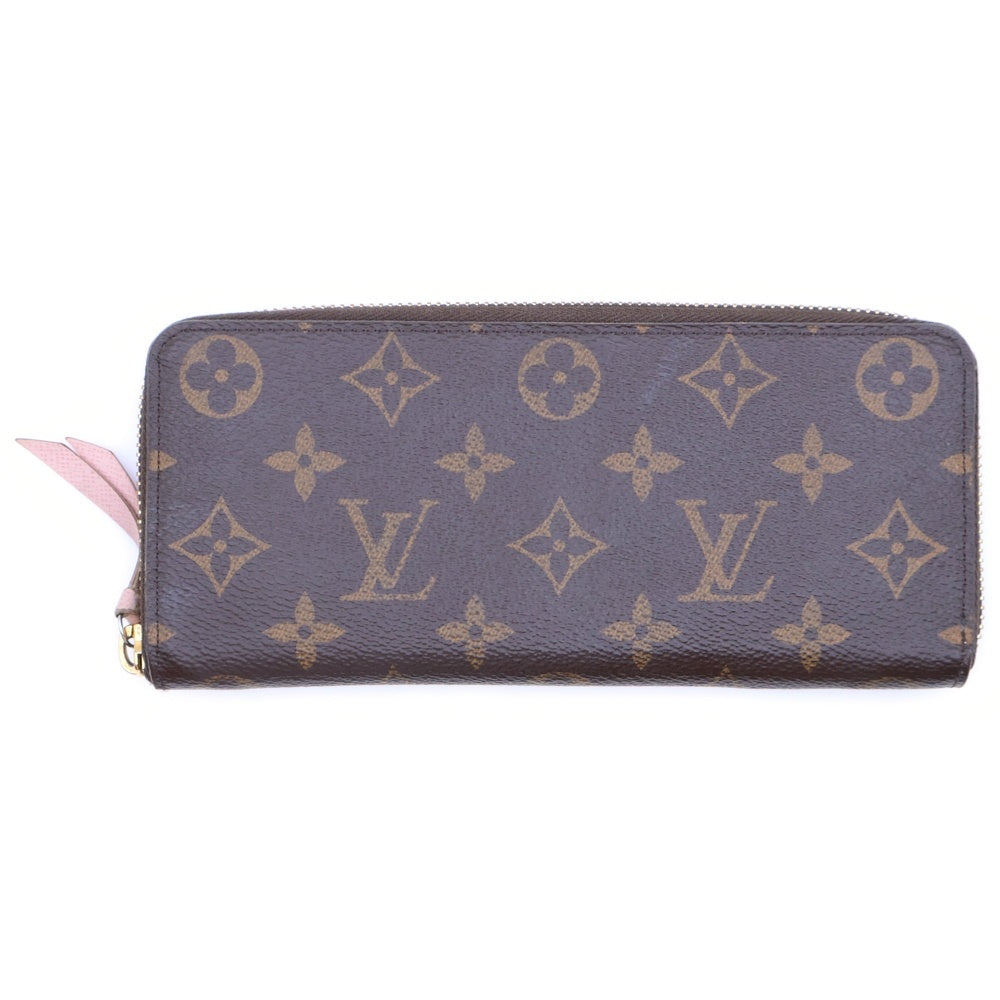 LOUIS VUITTON(ルイヴィトン) ポルトフォイユ クレマンス モノグラム ローズバレリーヌ PVC ラウンドファスナー ロングウォレット 長財布 ゴールド金具 ブラウン M61298