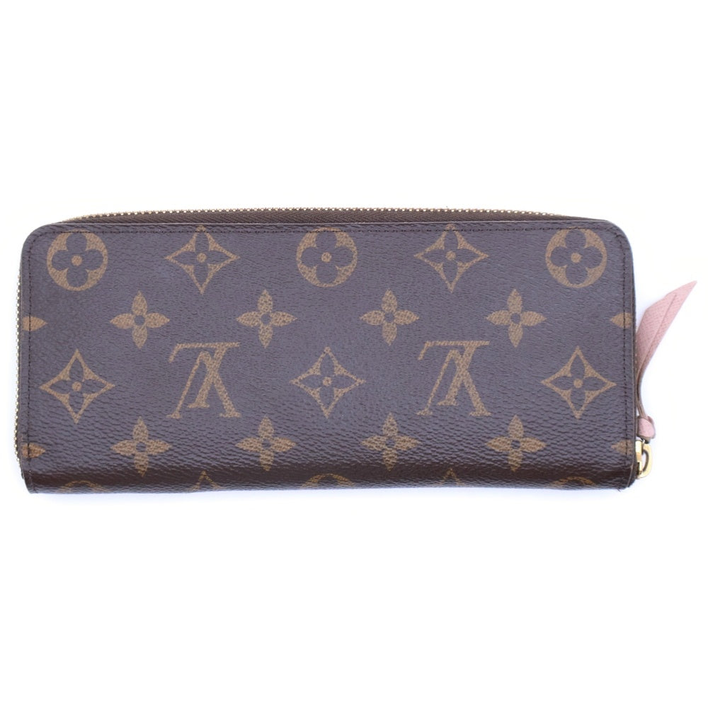 LOUIS VUITTON(ルイヴィトン) ポルトフォイユ クレマンス モノグラム ローズバレリーヌ PVC ラウンドファスナー ロングウォレット 長財布 ゴールド金具 ブラウン M61298