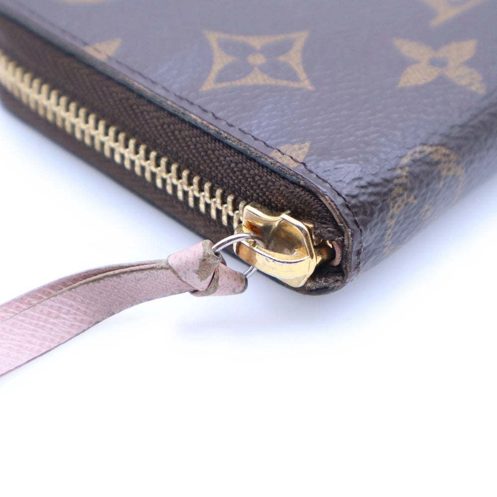 LOUIS VUITTON(ルイヴィトン) ポルトフォイユ クレマンス モノグラム ローズバレリーヌ PVC ラウンドファスナー ロングウォレット 長財布 ゴールド金具 ブラウン M61298