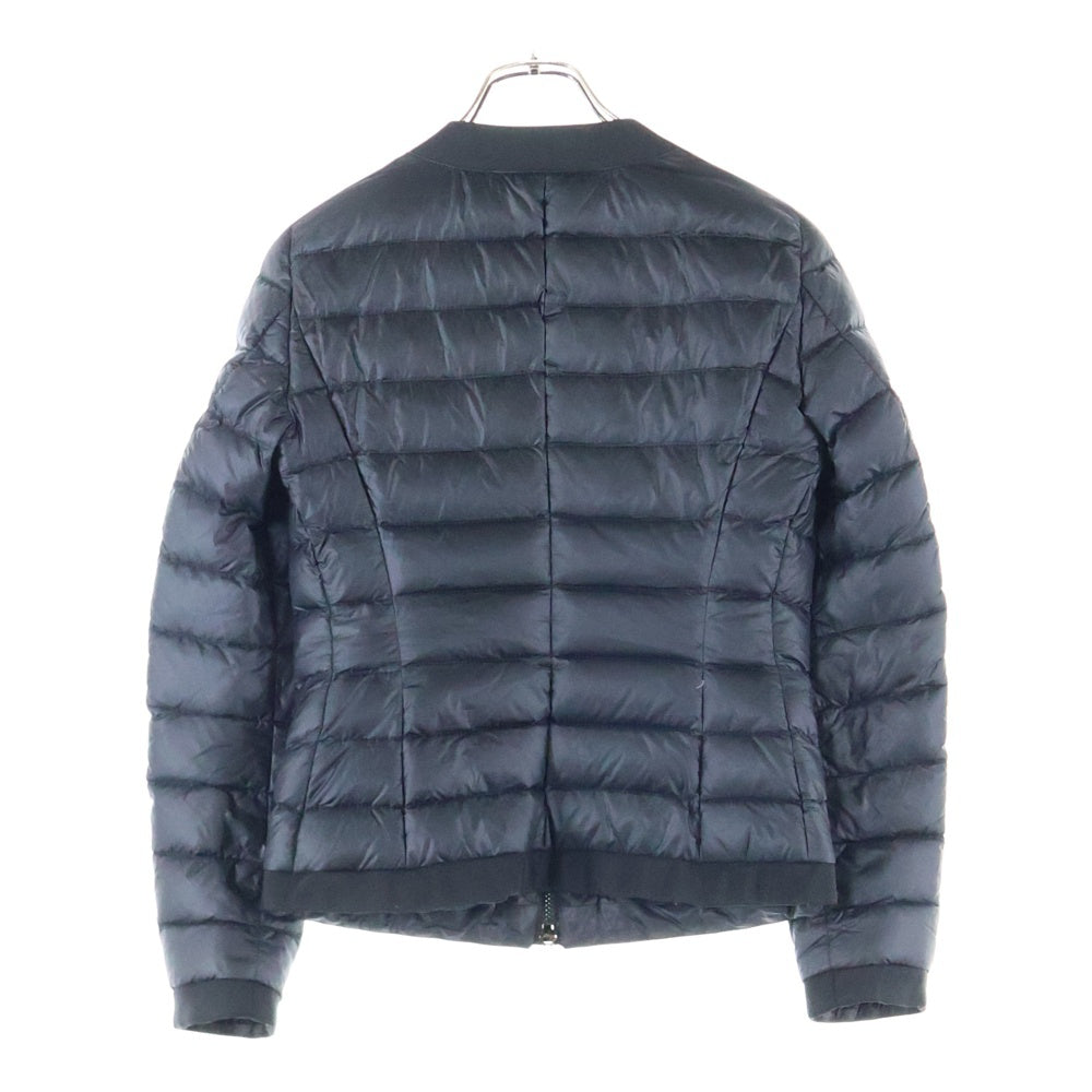 MONCLER(モンクレール) MARAISETTE マレセット ワッペンロゴ ノーカラー ジップアップ ダウンジャケット ブラック レディース 32093457040553052