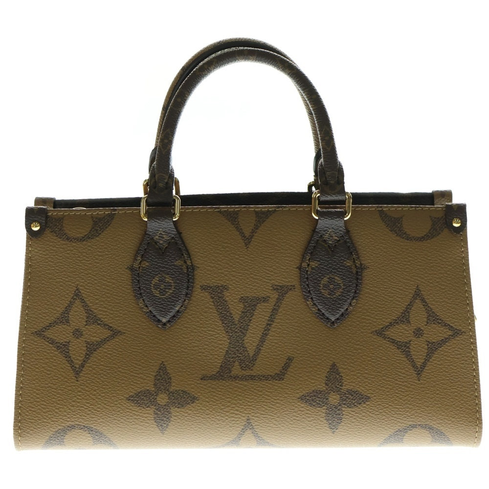 LOUIS VUITTON(ルイヴィトン) オンザゴーEW モノグラム ジャイアント リバース PVC レザー 2WAY ハンド チェーンショルダー バッグ ゴールド金具 ブラウン M14236