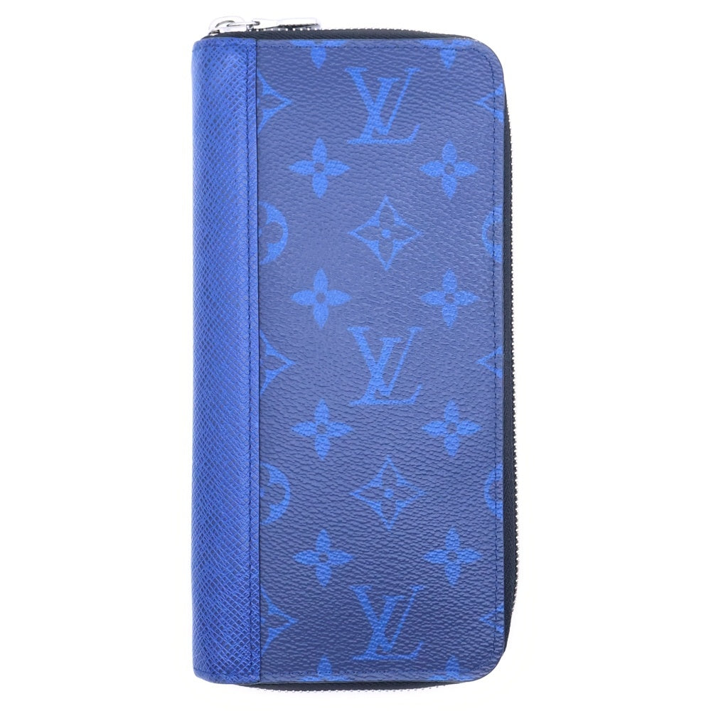 LOUIS VUITTON(ルイヴィトン) ジッピーウォレット ヴェルティカル タイガラマ モノグラム PVC レザー ラウンドファスナー ロングウォレット 長財布 シルバー金具 ブルー/ネイビー M30447
