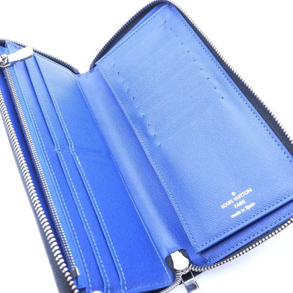 LOUIS VUITTON(ルイヴィトン) ジッピーウォレット ヴェルティカル タイガラマ モノグラム PVC レザー ラウンドファスナー ロングウォレット 長財布 シルバー金具 ブルー/ネイビー M30447