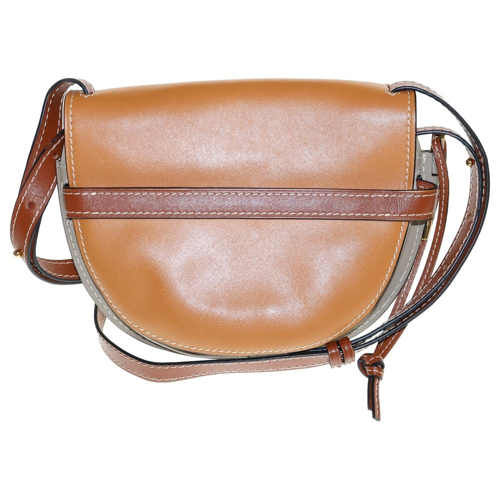 LOEWE(ロエベ) ゲートバッグ スモール ショルダーバッグ ショルダーポシェット ブラウン×グレージュ レザー ゴールド金具