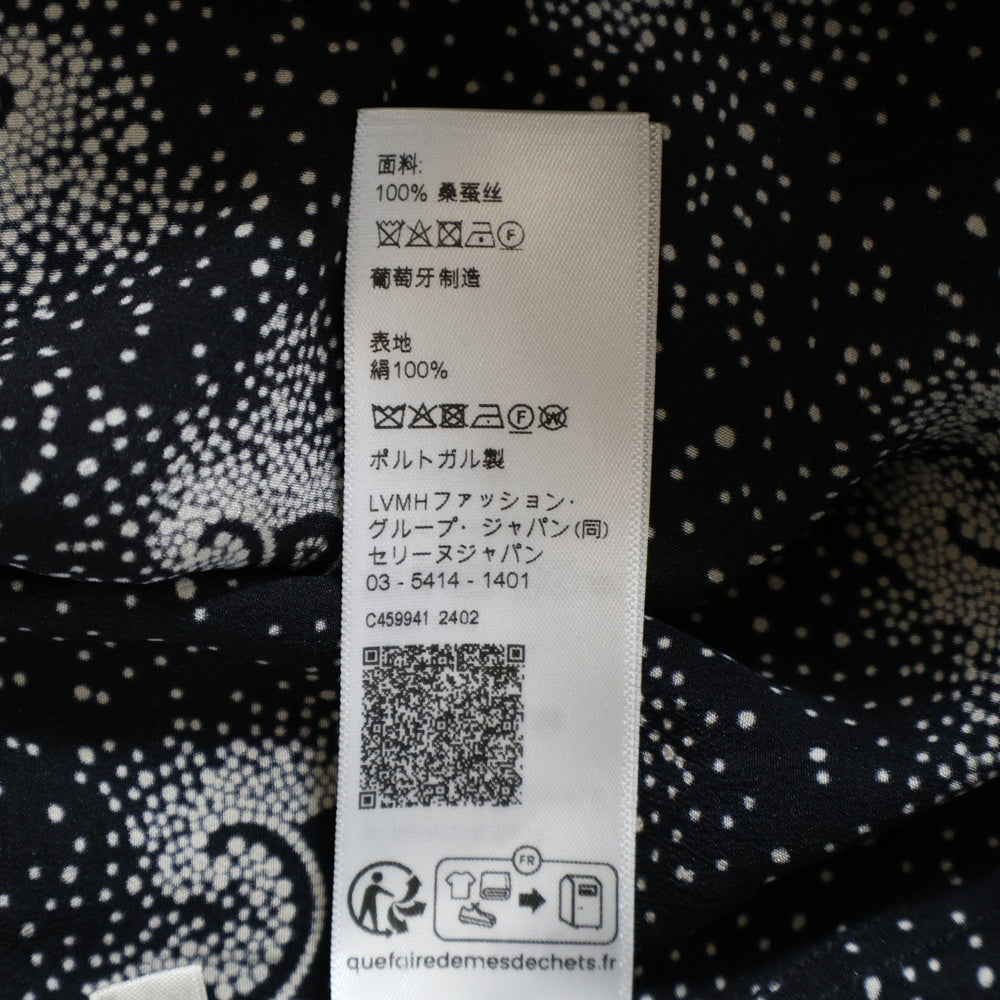 CELINE(セリーヌ) 24AW トリオンフ総柄 シルクオープンカラー半袖シャツ ブラック 2C946932W.38CE