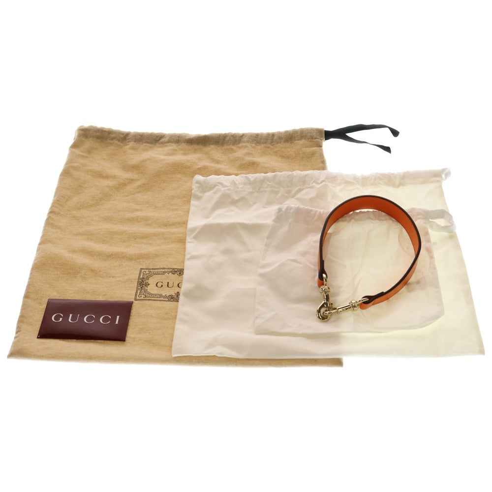 GUCCI(グッチ) GGキャンバス ムーンサイド ミニショルダーバッグ オレンジ キャンバス×レザー 786035 ゴールド金具