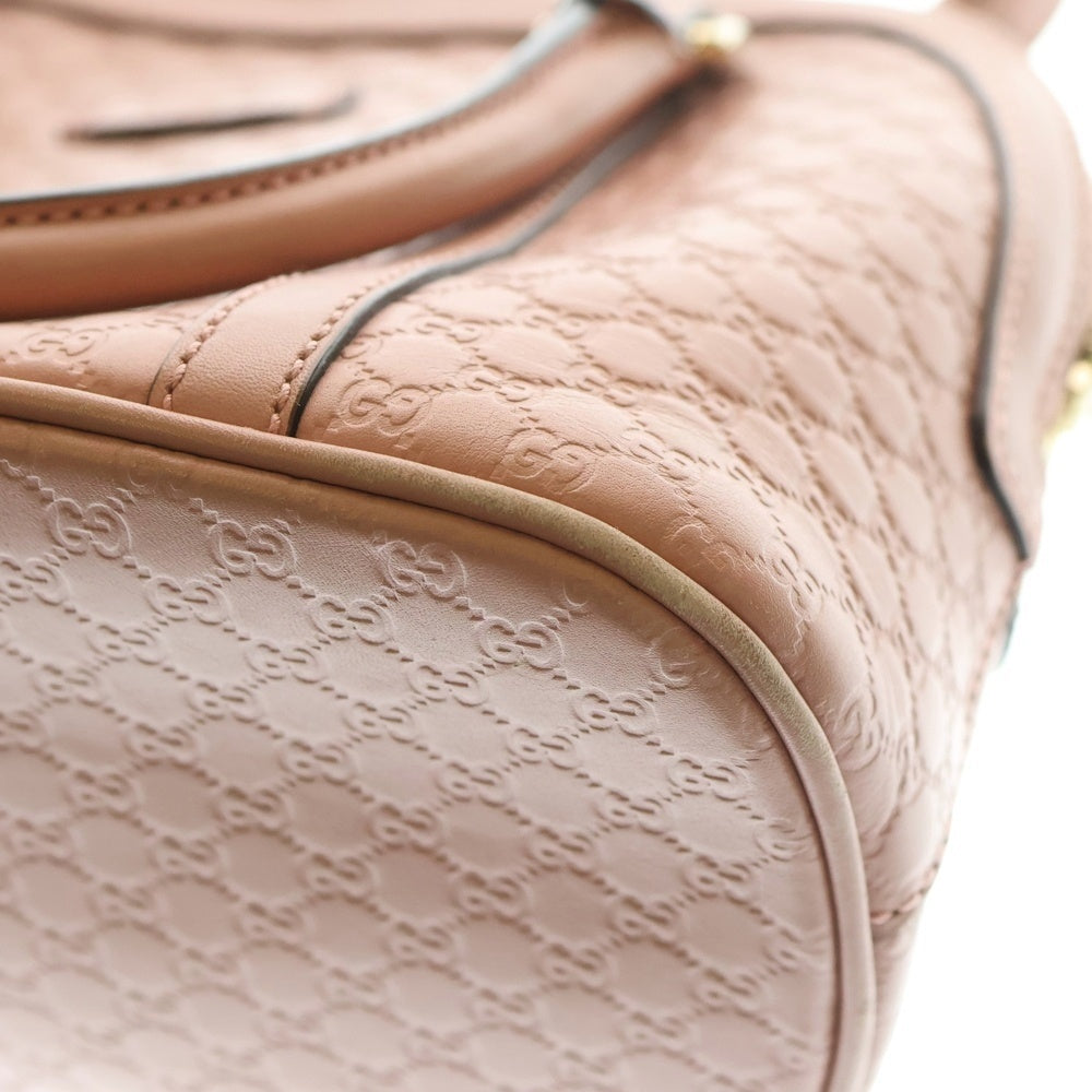 GUCCI(グッチ) マイクログッチシマ レザー 2WAY ハンド ショルダーバッグ ゴールド金具 ピンク 449654