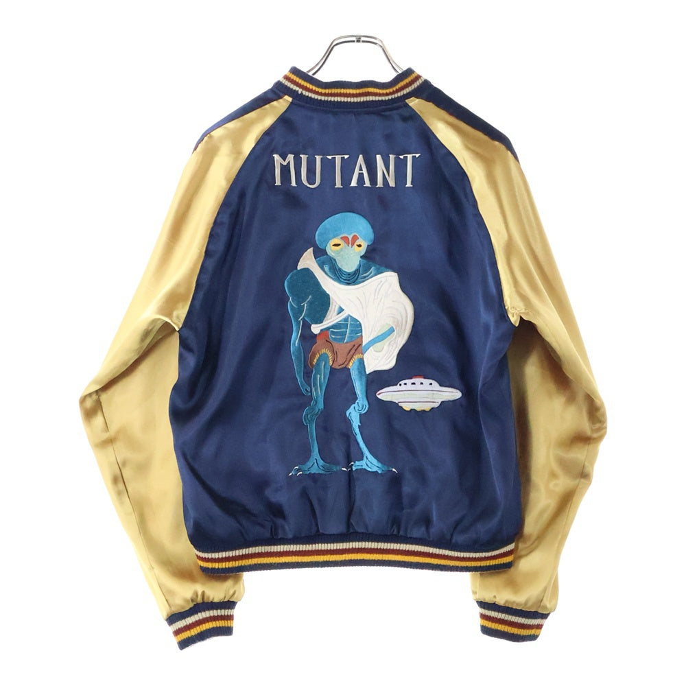 東洋エンタープライズ(トウヨウエンタープライズ) MUTANT ミュータント リバーシブル 鷲 日本地図 宇宙人 刺繍 スカジャン ジャケット ブラウン/ネイビー TT11145