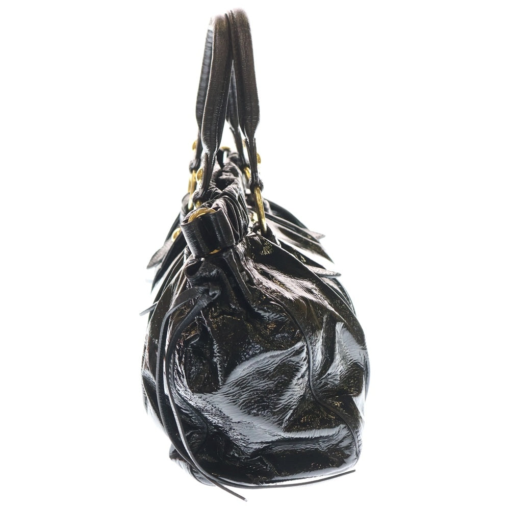 miumiu(ミュウミュウ) 2wayバック ハンドバッグ ショルダーバッグ ブラック レザー ゴールド金具